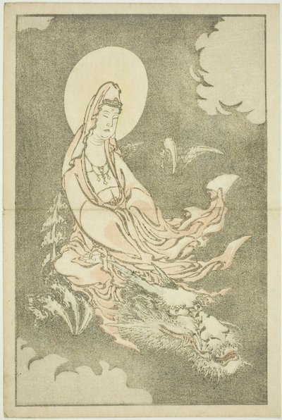 Sárkányon lovagló istennő, Hokusai realista festményeinek képeskönyvéből (Hokusai shashin gafu), 1814 körül (színes fametszet (albumlap)) alkotó: Katsushika Hokusai