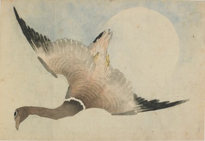 Liba repül a Hold előtt, 18. század vége-19. század eleje. alkotó: Katsushika Hokusai