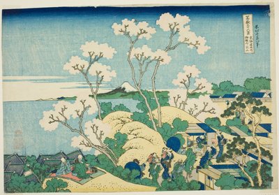 Goten Hiru Shinagawa Oto Te Urban Do-nál (Urban Do Shinagawa Gote Nyama), a Te Serie ``Tirty Mr. x Views of Mount Fuji (Fugaku Usaju Rokukatsu) című sorozatából. alkotó: Katsushika Hokusai