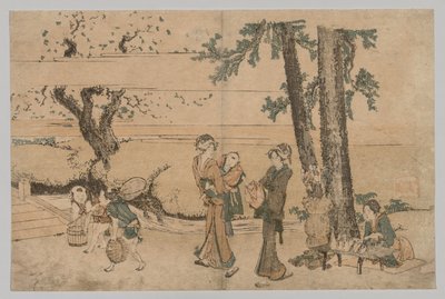 Alakcsoport egy patak mellett, 1760-1849. alkotó: Katsushika Hokusai