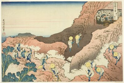 Hegymászók csoportjai alkotó: Katsushika Hokusai