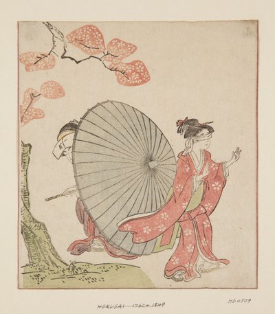 Bújócska (színes fatömbnyomat) alkotó: Katsushika Hokusai