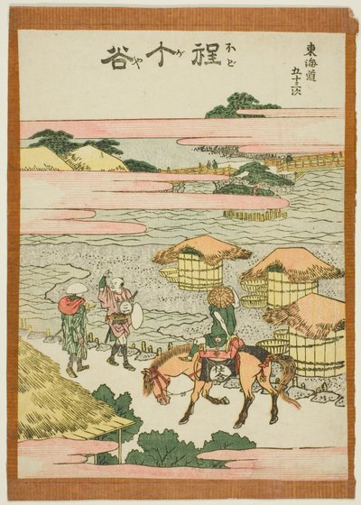 Hodogaya, a "Tokaido ötvenhárom állomása (Tokaido gojusan tsugi)" sorozatból alkotó: Katsushika Hokusai