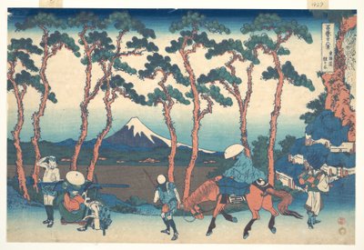 Hodogaya a Tōkaidō mentén (Tōkaidō Hodogaya), a „A Fuji-hegy harminchat látképe” (Fugaku sanjūrokkei) című sorozatból alkotó: Katsushika Hokusai