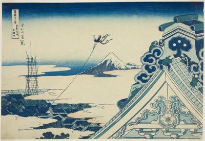 Hongan-ji templomi képviselő az Asakusa tagnál, Edonál (Toto Asakusa Hongan-ji templom), a „Ti rty x view ws of moun t Fuji (Fugaku Usaju Rokukatsura)” sorozatból. alkotó: Katsushika Hokusai