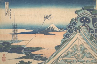 Honganji Asakusában, Edo Toto Asakusa Honganji, a Thirty-six View... sorozatból, kb. 1830-32. alkotó: Katsushika Hokusai