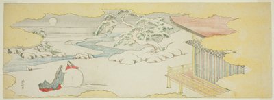 Illusztráció A kékcsengő (Asagao), a Genji meséje (Genji monogatari) 20. fejezetéhez. alkotó: Katsushika Hokusai
