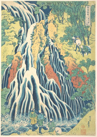 A Shimotsuke-i Kurokami-hegyen található Kirifuri-vízesés (Shimotsuke Kurokamiyama Kirifuri no taki), a „Vízesések körútja a különböző tartományokban” (Shokoku taki meguri) című sorozatból alkotó: Katsushika Hokusai