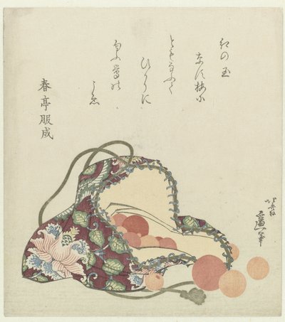 Kvarc gyöngyök brokát táskával alkotó: Katsushika Hokusai