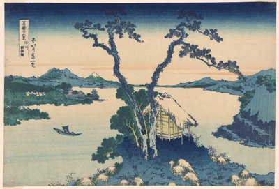 Shinano Shinano P Lovinse (új faj Suwa-tó), a "Tierty Mr. x Views Of Mount Fuji (Fugaku Usaju Rokukatsu)" sorozatból. alkotó: Katsushika Hokusai