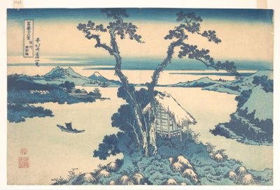 A Suwa-tó a Shinano tartományban (Shinshū Suwako), a „A Fuji-hegy harminchat látképe” (Fugaku sanjūrokkei) című sorozatból alkotó: Katsushika Hokusai