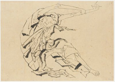 Hosszú karú férfi nyújtózkodás, Edo-korszak, 19. század. alkotó: Katsushika Hokusai