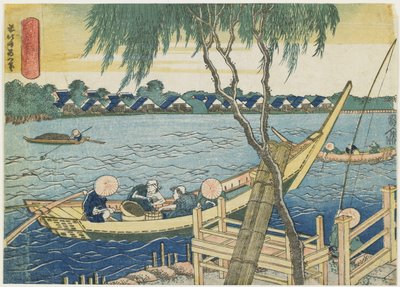 Horgászat a Miyato folyón, 1832-1834 alkotó: Katsushika Hokusai