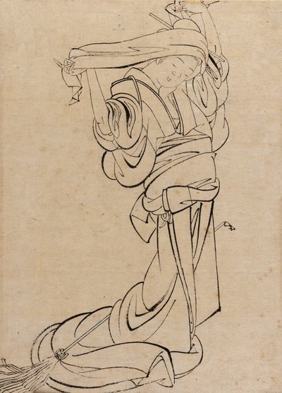 Samisent játszó lány, 18. század vége – 19. század eleje. alkotó: Katsushika Hokusai