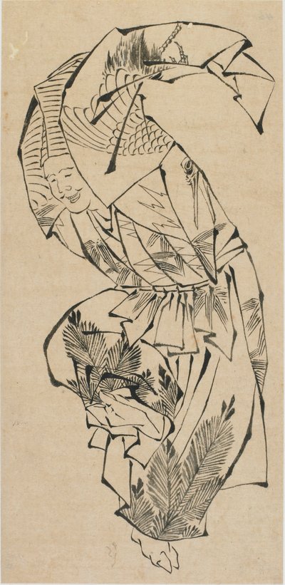 Férfi táncos, Manzai, 18. század vége – 19. század eleje. alkotó: Katsushika Hokusai