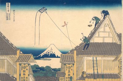 Mitsui Shop at Gachō tag Edo Edo Gachō Mitsui üzlet sematikus diagramja, az aukcióról. .. .. , szúnyog. 1830-32. alkotó: Katsushika Hokusai