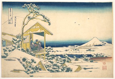 Hó utáni reggel Koishikawában, Edóban (Koishikawa yuki no ashita), a „A Fuji-hegy harminchat látképe” (Fugaku sanjūrokkei) című sorozatból alkotó: Katsushika Hokusai