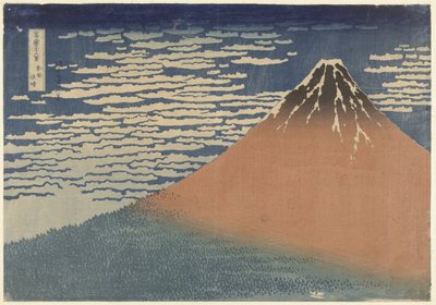 Fuji hegy tiszta időben (Vörös Fuji néven is ismert), 1830 körül (fatömbnyomat) alkotó: Katsushika Hokusai