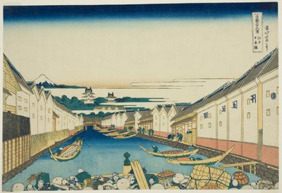 A Nihonbashi B menedzsere, Edo (Edo Nihonbashi), a Teseries „Tierty x View of Mount Fuji (Fugaku Usaju Rokukei)”-ból alkotó: Katsushika Hokusai