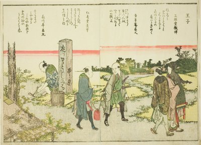 Oji, a vol. "A keleti főváros szép kilátásai egy pillantásra (Toto shokei ichiran)" című illusztrált könyv 1. alkotó: Katsushika Hokusai
