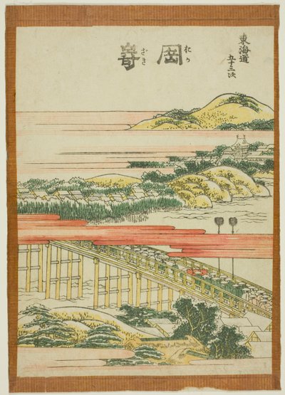 Okazaki, a "Tokaido ötvenhárom állomása (Tokaido gojusan tsugi)" sorozatból alkotó: Katsushika Hokusai