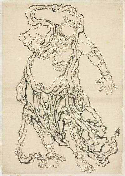 Az egyik Nio (A Guardian), 1815-1849 körül (tinta papíron) alkotó: Katsushika Hokusai