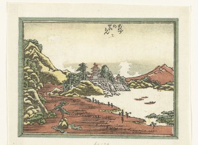 Tiszta vihar után Awazuban Awazu no seiran (cím a tárgyon) Gravírozott nyolc nézet Omi tartományról (sorozat címe) Doban Omi hakkei (sorozat címe) alkotó: Katsushika Hokusai