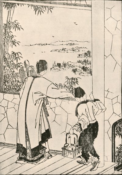 Az ablakon kinéző emberek, 18. század vége – 19. század eleje, 1924. alkotó: Katsushika Hokusai