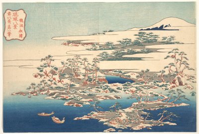 Fenyők és hullámok Ryūtōnál (Ryūtō shōtō), a „A Ryūkyū-szigetek nyolc látképe” (Ryūkyū hakkei) című sorozatból alkotó: Katsushika Hokusai