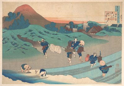 Jitō Tenno (Jitō császárnő) verse, a „Száz vers, amelyet a dajka magyaráz el” (Hyakunin isshu uba ga etoki) című sorozatból alkotó: Katsushika Hokusai