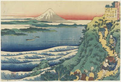 Yamabe no Akahito verse, a Száz vers az ápolónő által magyarázott száz versből, 1839 körül (színes fametszet) alkotó: Katsushika Hokusai