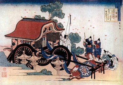 Háromkerekű hintót húz, japán fametszet, c1780-1849. alkotó: Katsushika Hokusai