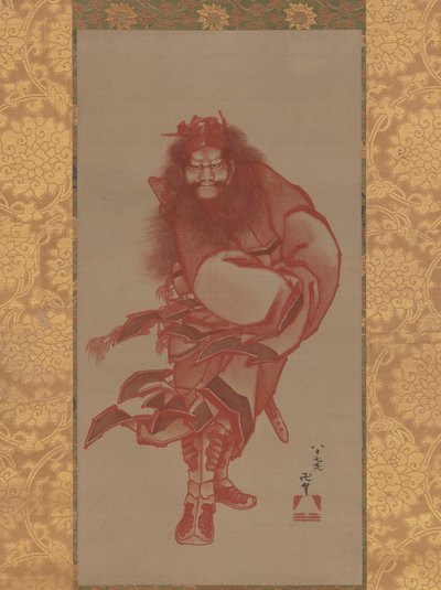 Red Shoki, a Démon Queller, 1847-ben kelt. alkotó: Katsushika Hokusai