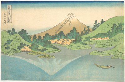 Tükröződés a Misaka-tóban, Kai tartományban (Kōshū Misaka suimen), a „A Fuji-hegy harminchat látképe” (Fugaku sanjūrokkei) című sorozatból alkotó: Katsushika Hokusai