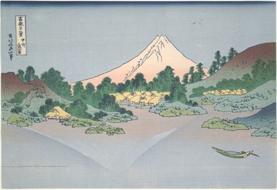Fuji tükörképe a Misaka-tóban, Kai tartományban, a Harminchat kilátás a Fudzsi-hegyre sorozatból alkotó: Katsushika Hokusai
