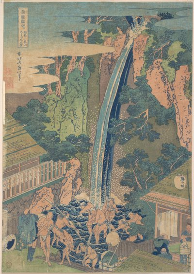 A Rōben-vízesés az Ōyama-hegyen, Sagami tartományban (Sōshū Ōyama Rōben no taki), a „Vízesések körutazása a különböző tartományokban” (Shokoku taki meguri) című sorozatból alkotó: Katsushika Hokusai