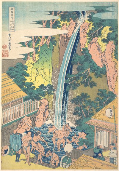 A Rōben-vízesés az Ōyama-hegyen, Sagami tartományban (Sōshū Ōyama Rōben no taki), a „Vízesések körutazása a különböző tartományokban” (Shokoku taki meguri) című sorozatból alkotó: Katsushika Hokusai