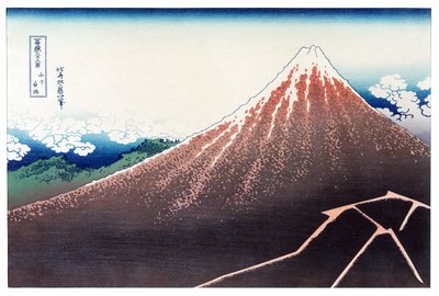Sanka Haku 36 kilátással a Fuji-hegyre, kocsma. 1890 körül (színes fatömbnyomat) alkotó: Katsushika Hokusai