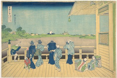 A Sazai-terem az Ötszáz Arhat-templomban (Gohyaku Rakanji Sazaidō), a „A Fuji-hegy harminchat látképe” (Fugaku sanjūrokkei) című sorozatból alkotó: Katsushika Hokusai