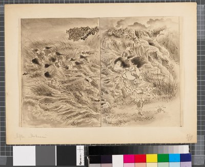 Jelenetek a japán-koreai háborúból, 18. század vége-19. század első fele (tus és tusfesték, papír) alkotó: Katsushika Hokusai