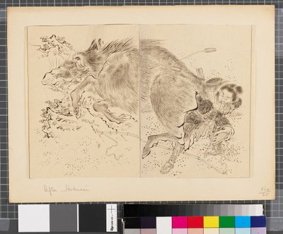 Jelenetek a japán-koreai háborúból, 18. század vége-19. század első fele (tus és tusfesték, papír) alkotó: Katsushika Hokusai