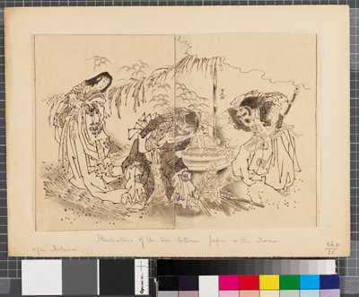 Jelenetek a japán-koreai háborúból, 18. század vége-19. század első fele (tus és tusfesték, papír) alkotó: Katsushika Hokusai