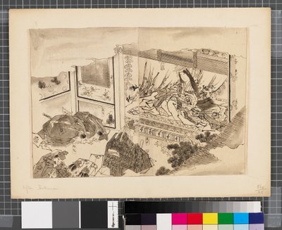 Jelenetek a japán-koreai háborúból, 18. század vége-19. század első fele (tus és tusfesték, papír) alkotó: Katsushika Hokusai