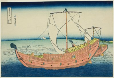 Tengeri sáv Kazusa tartomány mellett (Kazusa no kairo), a "Harminchat kilátás a Fudzsi-hegyre (Fugaku sanjurokkei)" sorozatból alkotó: Katsushika Hokusai