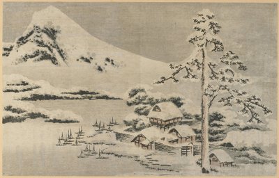 A tengerparti falu a hóban alkotó: Katsushika Hokusai
