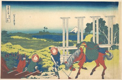 Senju a Musashi tartományban (Bushū Senju), a „A Fuji-hegy harminchat látképe” (Fugaku sanjūrokkei) című sorozatból alkotó: Katsushika Hokusai