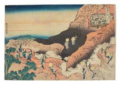 Shojin tozan (Groups of mountain climbers) alkotó: Katsushika Hokusai