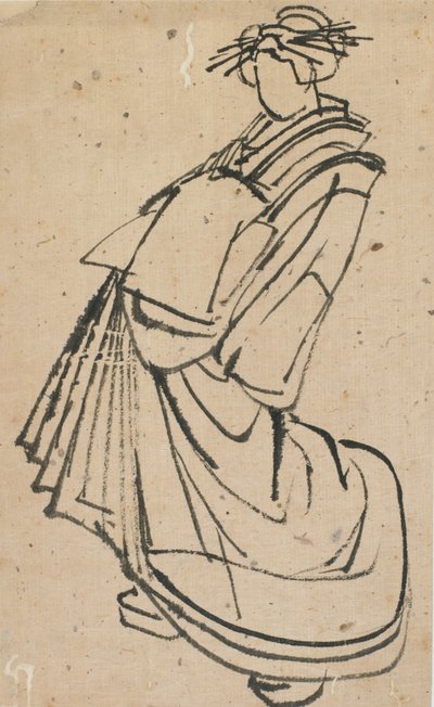 Vázlat egy udvarhölgyről, 18. század vége-19. század eleje. alkotó: Katsushika Hokusai