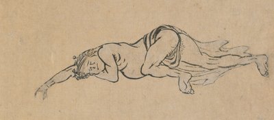 Alvó ember, 18. század vége – 19. század eleje. alkotó: Katsushika Hokusai