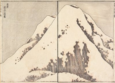 Hó a Tsukuba-hegy csúcsán, Hitachi tartományban alkotó: Katsushika Hokusai